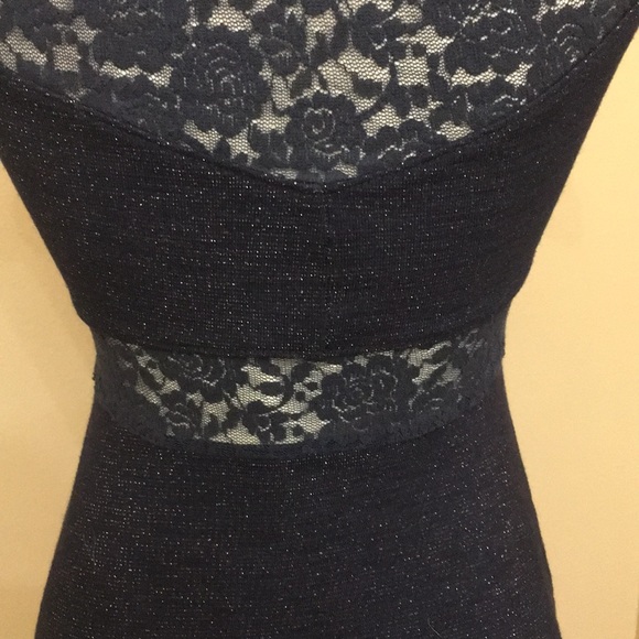 NWOT American eagle Navy blue sparkle/lace dress - Picture 8 of 9